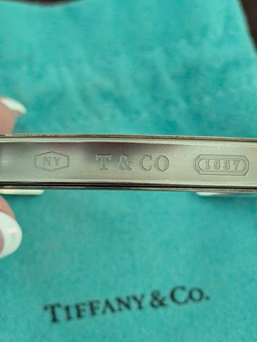 Genuine Tiffany 1837 Cuff Bracelet Sterling Silver